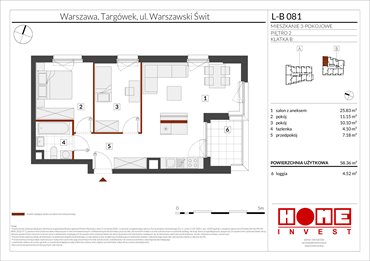 rzut mieszkanie na sprzedaż 58m2 mieszkanie Warszawa, Targówek, ul. Warszawski Świt