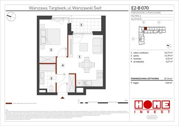 rzut mieszkanie na sprzedaż 38m2 mieszkanie Warszawa, Targówek, ul. Warszawski Świt