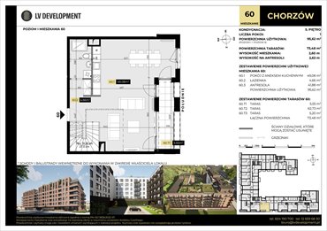 rzut mieszkanie na sprzedaż 96m2 mieszkanie Chorzów, 3 Maja 94'