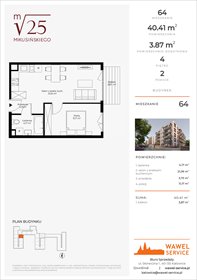 rzut mieszkanie na sprzedaż 40m2 mieszkanie Katowice, Mikusińskiego 25