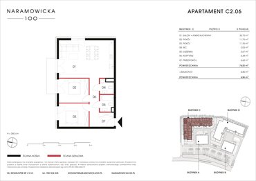 rzut mieszkanie na sprzedaż 75m2 mieszkanie Poznań, Winogrady, Naramowicka 100