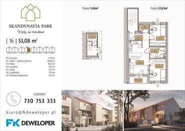 rzut mieszkanie na sprzedaż 52m2 mieszkanie Osielsko, Krzywa
