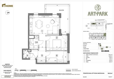 rzut mieszkanie na sprzedaż 54m2 mieszkanie Łódź, Polesie, Wołowa 4A