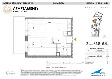 rzut mieszkanie na sprzedaż 39m2 mieszkanie Jastrzębia Góra, Wypoczynkowa