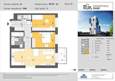 rzut mieszkanie na sprzedaż 66m2 mieszkanie Rzeszów, Przybyszówka, Dworzysko