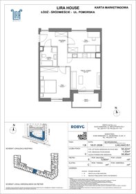 rzut mieszkanie na sprzedaż 54m2 mieszkanie Łódź, Pomorska 108