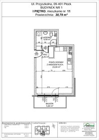 rzut mieszkanie na sprzedaż 31m2 mieszkanie Płock, Góry, Kutnowska 28P, 28R