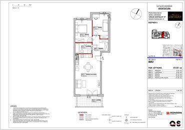 rzut mieszkanie na sprzedaż 62m2 mieszkanie Warszawa, Ursus, ul. Gierdziejewskiego 23