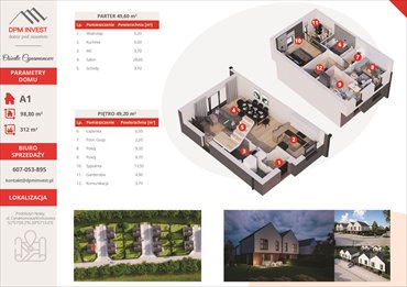 rzut dom na sprzedaż 99m2 dom Podolszyn Nowy, ul. Krokusowa/Cynamonowa