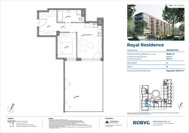 rzut mieszkanie na sprzedaż 39m2 mieszkanie Warszawa, Wilanów, Sarmacka