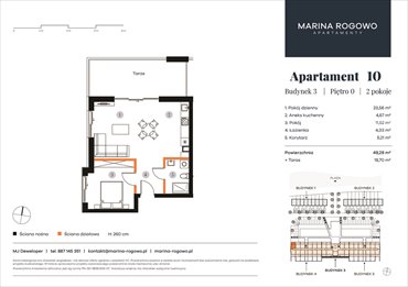 rzut mieszkanie na sprzedaż 49m2 mieszkanie Rogowo, Rogowo 65