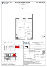 rzut mieszkanie na sprzedaż 42m2 mieszkanie Wrocław, Stare Miasto, Trzemeska