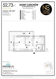 rzut mieszkanie na sprzedaż 53m2 mieszkanie Lublin, CZECHÓW, Kameralna 3