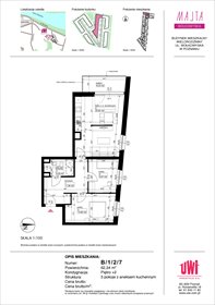 rzut mieszkanie na sprzedaż 62m2 mieszkanie Poznań, Rataje, ul. Klemensa Mikuły 1 i 3