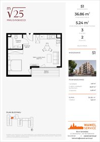 rzut mieszkanie na sprzedaż 37m2 mieszkanie Katowice, Mikusińskiego 25