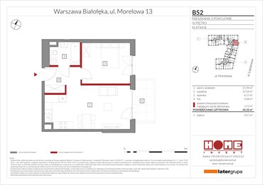 rzut mieszkanie na sprzedaż 45m2 mieszkanie Warszawa, Żerań, ul. Morelowa 13