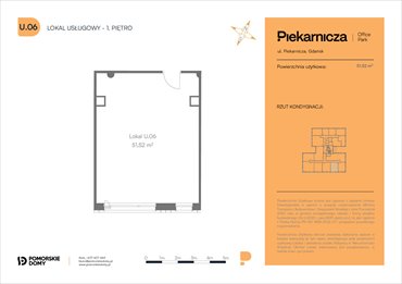 rzut mieszkanie na sprzedaż 52m2 mieszkanie Gdańsk, Morena, Piekarnicza 6