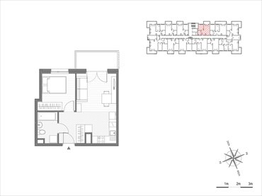 rzut mieszkanie na sprzedaż 35m2 mieszkanie Kraków, Mistrzejowice, os.Piastów 75