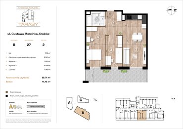 rzut mieszkanie na sprzedaż 56m2 mieszkanie Kraków, Wzgórza Krzesławickie, Gustawa Morcinka