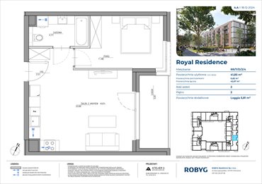 rzut mieszkanie na sprzedaż 42m2 mieszkanie Warszawa, Wilanów, Sarmacka