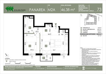 rzut mieszkanie na sprzedaż 46m2 mieszkanie Warszawa, Ursus, Ryżowa