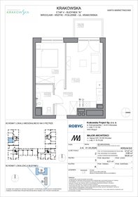 rzut mieszkanie na sprzedaż 38m2 mieszkanie Wrocław, Krzyki, Krakowska 112