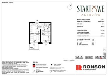rzut mieszkanie na sprzedaż 28m2 mieszkanie Wrocław, Psie Pole, Zatorska, róg Sobieskiego