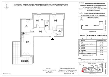 rzut mieszkanie na sprzedaż 76m2 mieszkanie Ząbki, Powstańców 19