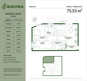 rzut mieszkanie na sprzedaż 76m2 mieszkanie Bielsko-Biała, Aleksandrowice, Bukowa 29