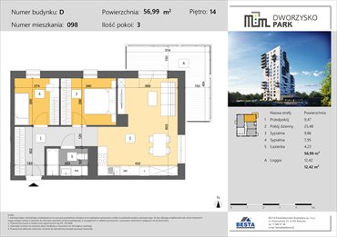 rzut mieszkanie na sprzedaż 57m2 mieszkanie Rzeszów, Przybyszówka, Dworzysko