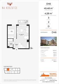 rzut mieszkanie na sprzedaż 45m2 mieszkanie Katowice, Słoneczna 1