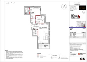 rzut mieszkanie na sprzedaż 61m2 mieszkanie Warszawa, Ursus, ul. Gierdziejewskiego 23