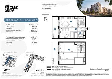 rzut mieszkanie na sprzedaż 60m2 mieszkanie Wrocław, Kleczków, ul. Czochralskiego/ Miłosza
