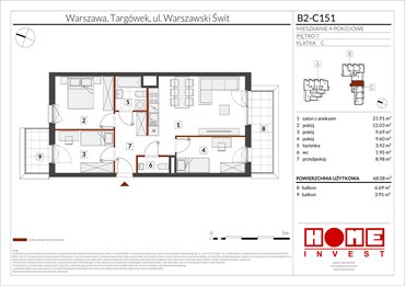 rzut mieszkanie na sprzedaż 68m2 mieszkanie Warszawa, Targówek, ul. Warszawski Świt 12