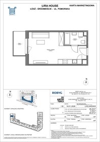 rzut mieszkanie na sprzedaż 28m2 mieszkanie Łódź, Pomorska 108