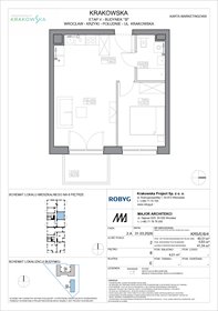 rzut mieszkanie na sprzedaż 41m2 mieszkanie Wrocław, Krzyki, Krakowska 112