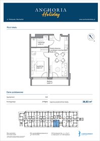 rzut mieszkanie na sprzedaż 37m2 mieszkanie Mechelinki, Wielopole 36-38