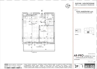 rzut mieszkanie na sprzedaż 34m2 mieszkanie Pruszków, Baki, Długosza 42