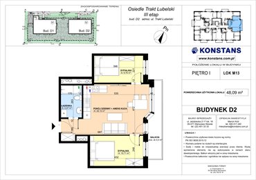 rzut mieszkanie na sprzedaż 48m2 mieszkanie Warszawa, Wawer, Trakt Lubelski 181 C i 181 D
