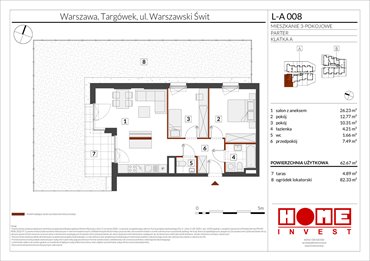 rzut mieszkanie na sprzedaż 63m2 mieszkanie Warszawa, Targówek, ul. Warszawski Świt
