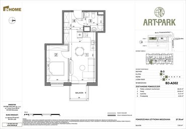 rzut mieszkanie na sprzedaż 38m2 mieszkanie Łódź, Polesie, Wołowa 4A
