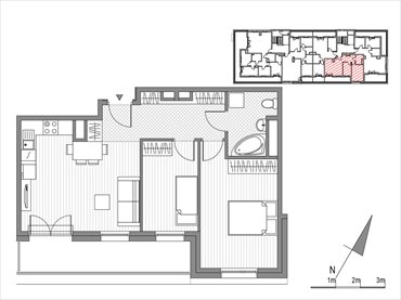 rzut mieszkanie na sprzedaż 55m2 mieszkanie Kraków, ul.Glogera 9,11