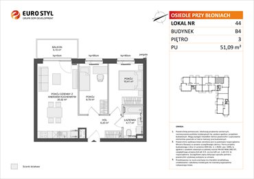 rzut mieszkanie na sprzedaż 51m2 mieszkanie Rumia, Janowo, Błoń Janowskich