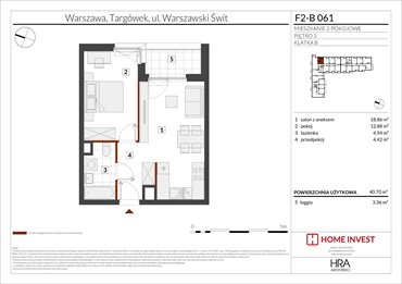 rzut mieszkanie na sprzedaż 41m2 mieszkanie Warszawa, ul. Warszawski Świt