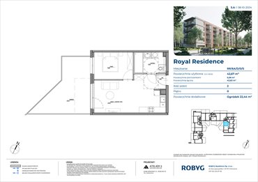 rzut mieszkanie na sprzedaż 43m2 mieszkanie Warszawa, Wilanów, Sarmacka