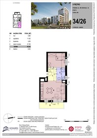 rzut mieszkanie na sprzedaż 43m2 mieszkanie Poznań, Komandoria, Świętego Michała 36