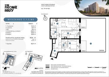 rzut mieszkanie na sprzedaż 66m2 mieszkanie Wrocław, Kleczków, ul. Czochralskiego/ Miłosza