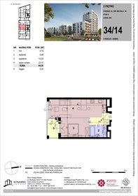 rzut mieszkanie na sprzedaż 44m2 mieszkanie Poznań, Komandoria, Świętego Michała 36