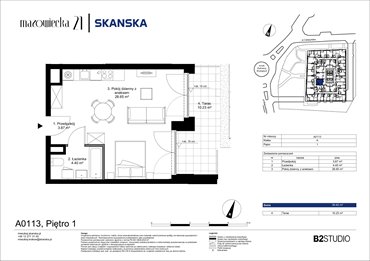 rzut mieszkanie na sprzedaż 37m2 mieszkanie Kraków, Krowodrza, ul. Mazowiecka 21