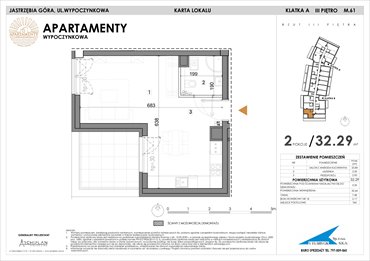 rzut mieszkanie na sprzedaż 32m2 mieszkanie Jastrzębia Góra, Wypoczynkowa